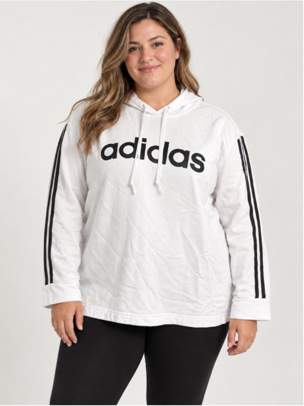 Adidas Women’s White Logo Hoodie Size XL